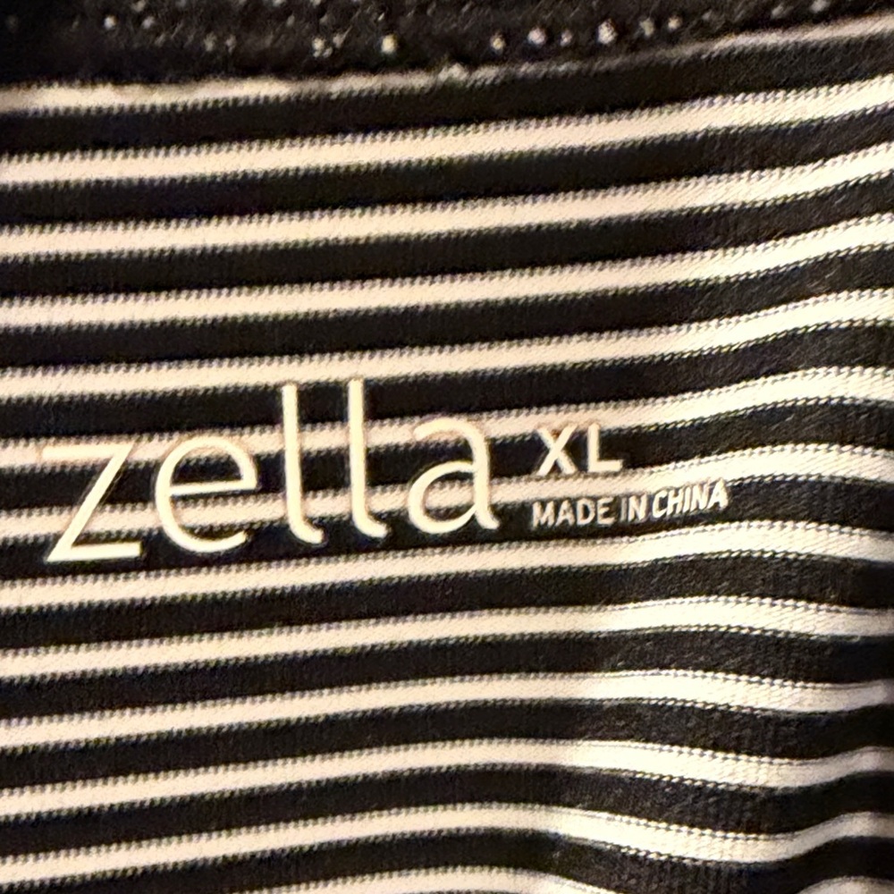 Zella Black and White Striped Zip-Up Utility Jacket - Picture 2 of 7